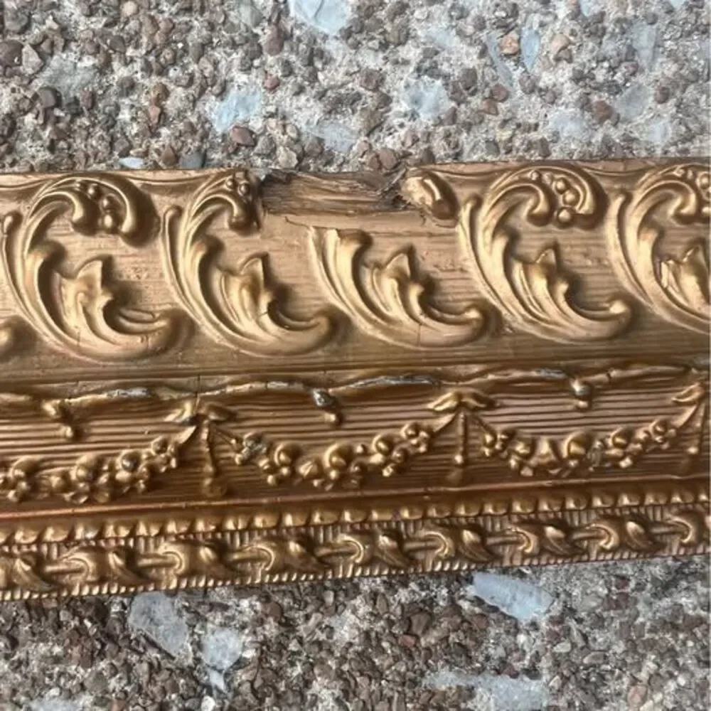 Pair of Wooden Vintage Frames | Romantic Ornate Carved Wood Golden Picture Frame